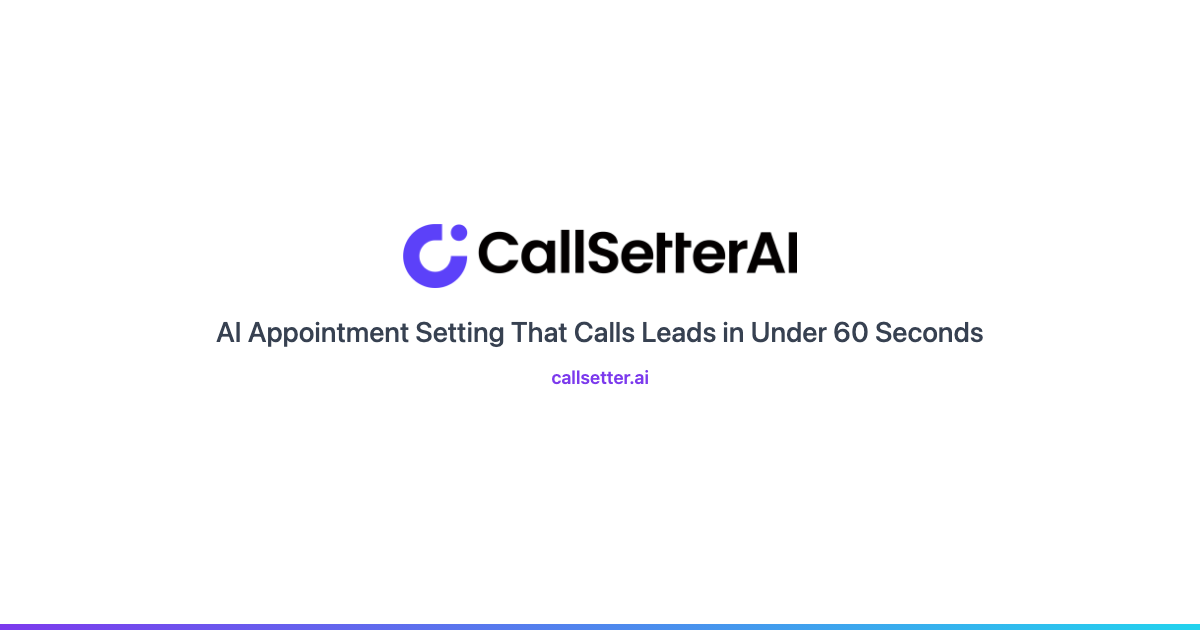 CallSetter AI appointment setting dashboard