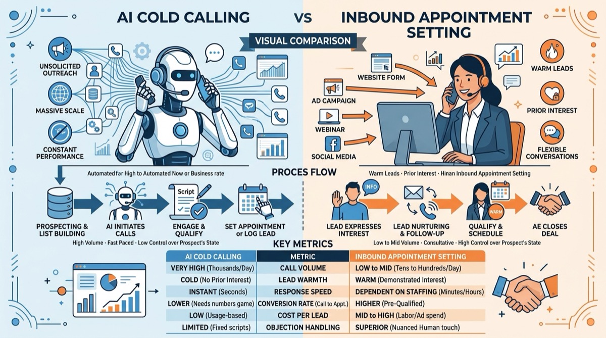 AI Cold Calling vs AI Inbound Appointment Setting