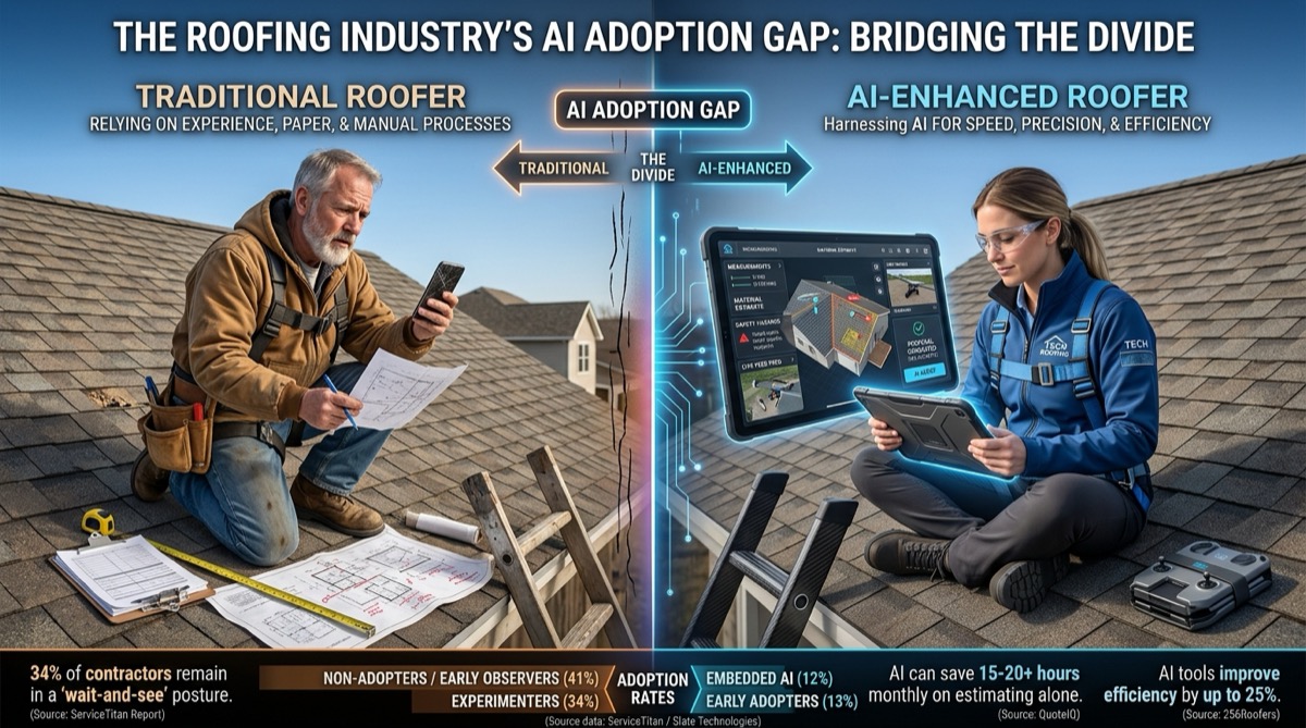 79% of Roofing Contractors Do Not Use AI