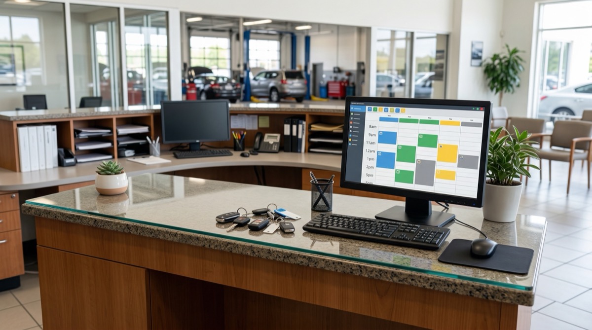 Car dealership service desk