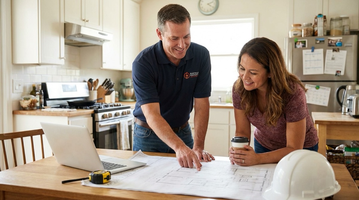 Electrical contractor confirming service appointment