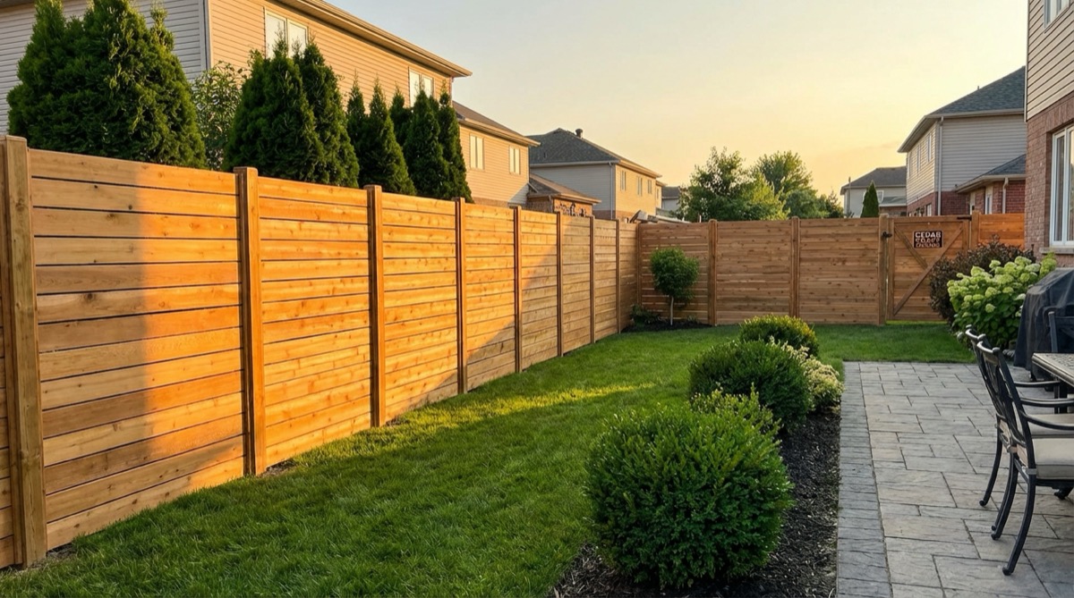 Professional fencing installation on residential property