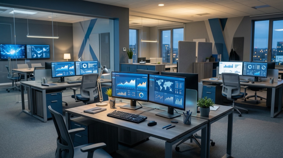 Modern insurance agency office