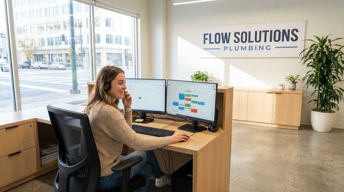 Plumber confirming appointment with customer