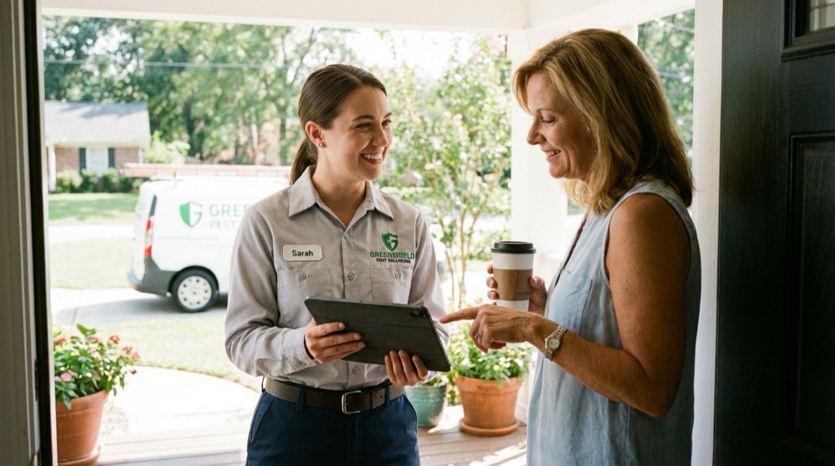 Pest control company scheduling service appointment