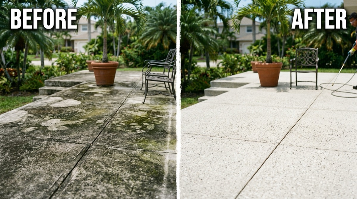 Pressure washing professional cleaning residential home siding and trim