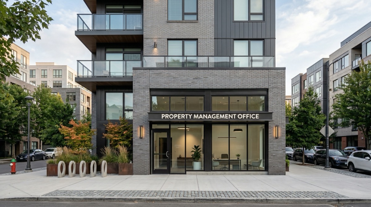 Modern apartment building exterior