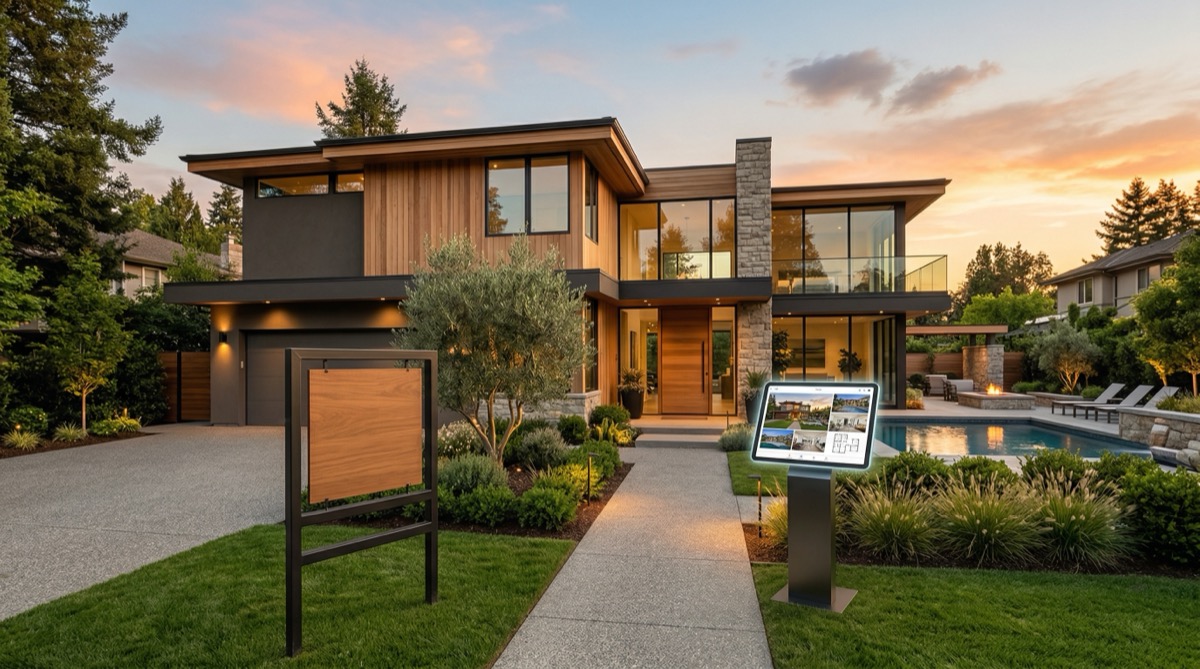 Luxury home with real estate listing